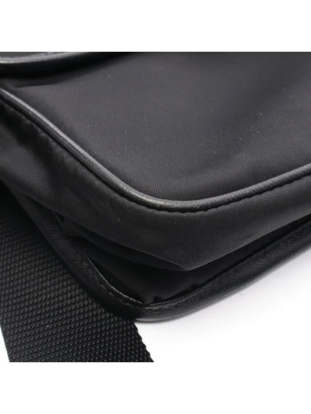 Prada Shoulder Bag Black Nylon Leather